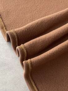 SHEIN Essnce Chất rắn Xù Hoa Sen Lót nhiệt Đầm nỉ - màu nâu - Xem 7