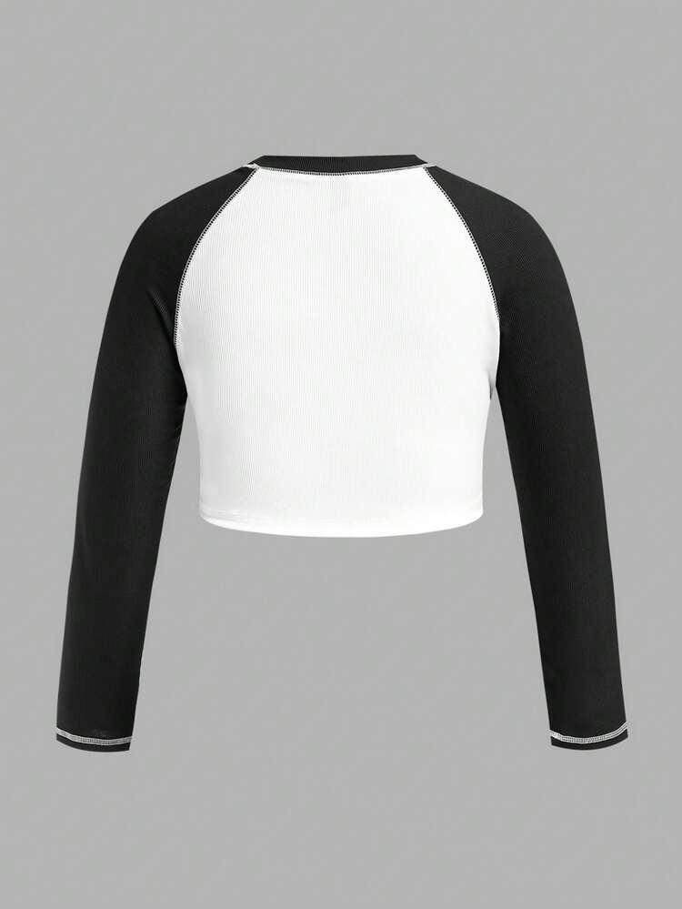 Plus Figure Graphic Raglan Sleeve Tee