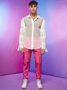 FeverCity 男士流蘇邊前紐扣襯衫