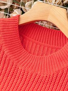 SHEIN LUNE Plus Color Block Drop Shoulder Sweater Knit Pullover Fall Winter Sweater - Multicolor - View 5