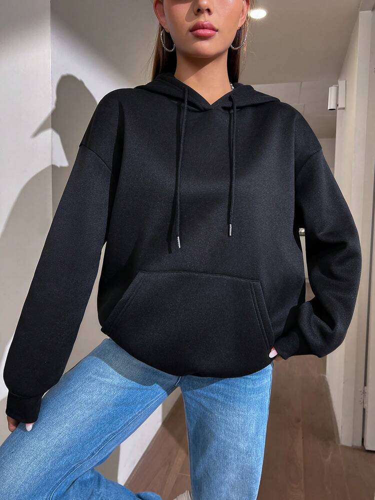 Heart & Letter Graphic Drop Shoulder Hoodie Pullover Fall Sweatshirt