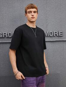 Manfinity RebelGame 男士愛心和標語圖案T恤 - 黑色 - 查看 2