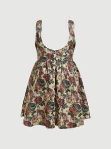 Flirla Große Größe Kleid mit Blume Muster, - Verschiedenfarbig - Übersicht 2