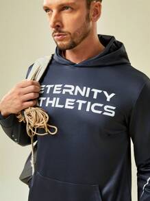 In My Nature Men Letter & Dragon Graphic Outdoor Hoodie - Black - View 5