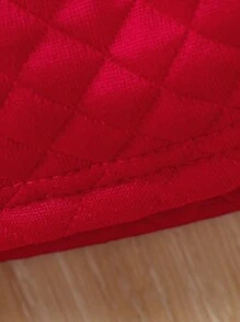 SHEIN Young Girl Letter Graphic Button Front Jacket & Pleated Skirt - Red - View 4