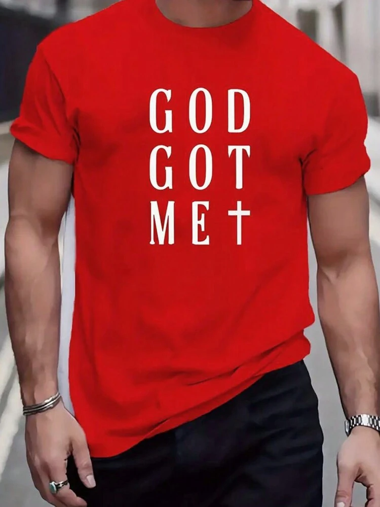 Men Plus Slogan Graphic Tee