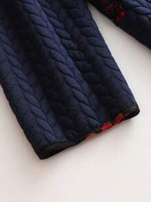 EMERY ROSE Talla grande Abrigo con capucha unido en contraste - Azul Marino - Ver 3