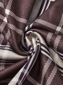 SHEIN 3pcs Plaid & Letter Graphic Knot Waist Lounge Shorts - Multicolor - View 5