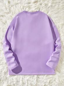 Manfinity Quá lớn Nam Dây kéo mặt trước Thả vai Áo nỉ - Xám - Xem 2