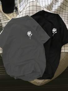 Manfinity Hypemode 男士2入組玫瑰印花T恤 - 彩色 - 查看 1