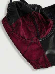 ROMWE Women's Gothic Style Bustier Bra - Burgundy - View 3