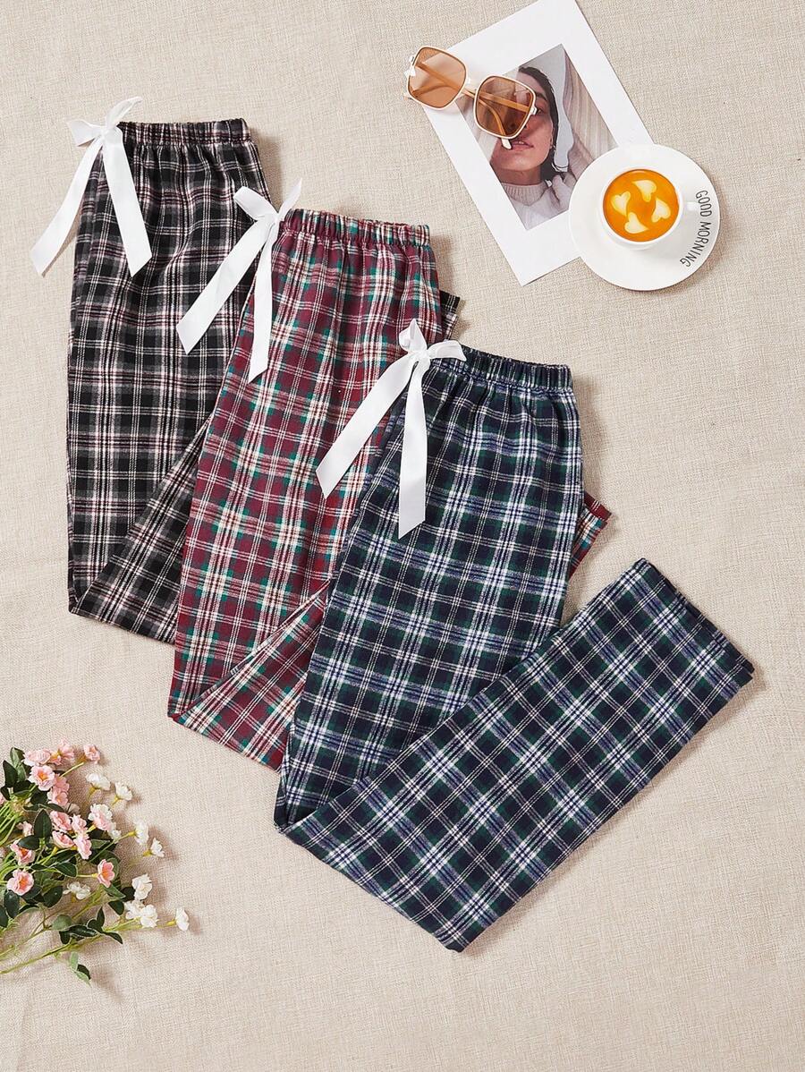 3 miếng Của phụ nữ Kẻ sọc Quần ngủ Bộ - Nhiều màu - Xem 1