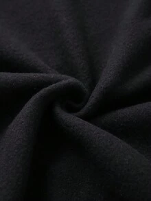 SHEIN EZwear Đồ họa chữ & tay Dây rút Lót nhiệt Hoodie - màu đen - Xem 7