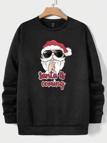 GENTILAND Áo nỉ in hình Giáng sinh cỡ lớn cho nam - màu đen - Xem 2