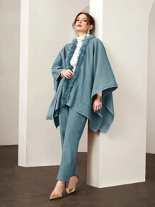 Modelyn Trang trí Fuzzy tay cánh áo & Quần - Màu xanh lam - Xem 3