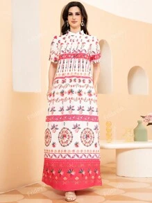 Floral Print Puff Sleeve Dress