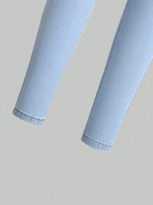 Tween Girl Solid Jeans - Light Wash - View 4