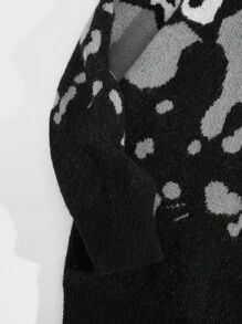 ROMWE MEN Street Life Guys Star & Letter Pattern Sweater - Black - View 3