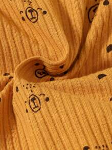 女嬰滿版卡通圖案連身背心和褲子＆ 頭巾 - 彩色 - 查看 6