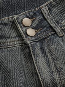 Dazy Star 高腰闊腿牛仔褲 - 中等水洗藍 - 查看 7