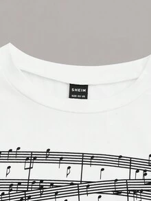 VaVaBold In Note Áo phông Crop - trắng - Xem 4