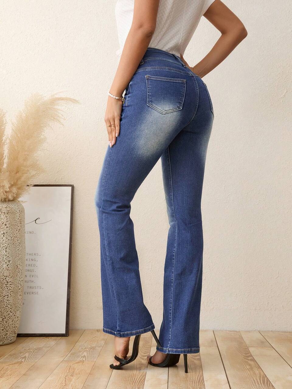 High Waist Flare Leg Jeans