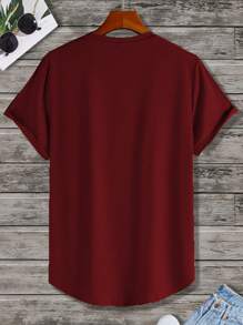 Manfinity Homme 男裝t恤(隨意剪裁) - 紅色 - 查看 2