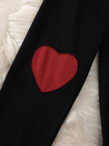 可愛蝴蝶結 前蝴蝶結心女童（小）兩件套 - 酒紅色 - 查看 7