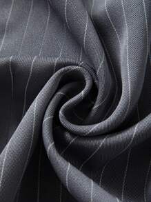 Sweetra Striped Print Button Front Vest Blazer