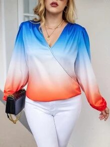 Calvaya Hơn Bóng Surplice cổ Áo sơ mi - Nhiều màu - Xem 3