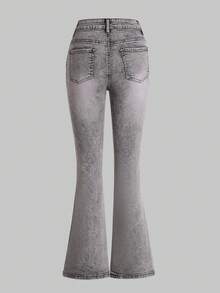 Thiếu niên cô gái Túi nghiêng Quần ống loe - Màu Xám nhạt - Xem 2