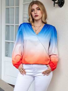 Calvaya Hơn Bóng Surplice cổ Áo sơ mi - Nhiều màu - Xem 4