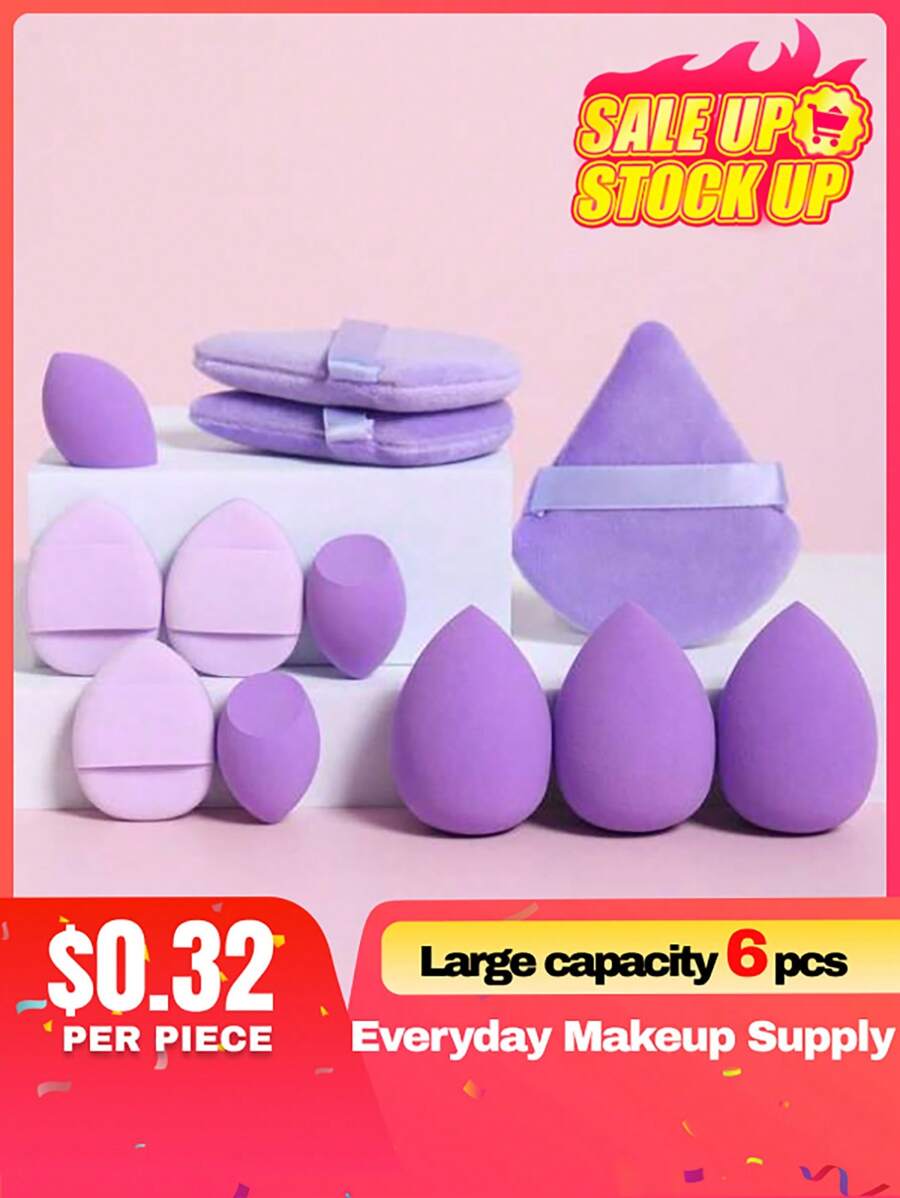 12pcs AllPurpose Makeup Sponges Set Consisting Of 3 Triangular Powder Puffs, 3 Mini Air Cushion