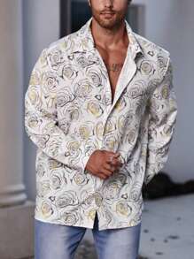 Manfinity Homme Men Plus Allover Floral Print Shirt - Multicolor - View 6