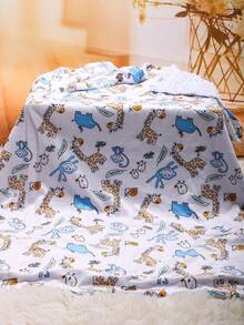 Baby Boy Cartoon Graphic Blanket - Multicolor - View 3
