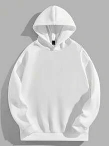 Manfinity RebelGame Loose Men Cartoon & Letter Graphic Drawstring Thermal Lined Hoodie - White - View 2