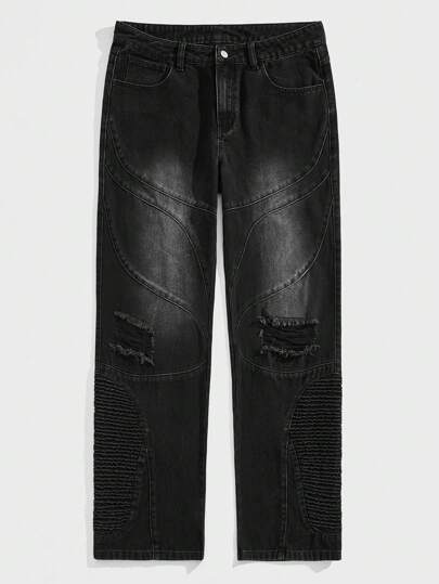 Street Life Men's Frayed Hem Jeans