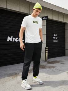 Manfinity RebelGame Nam Đồ họa Chữ cái Áo thun & quần thể thao - trắng - Xem 1