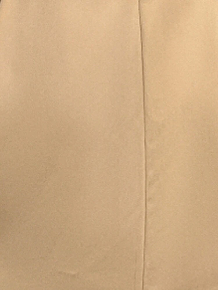 Contrast Binding Double Breasted Belted Trench Coat