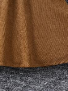 SHEIN 女小童羊絨領口翻蓋細節繫腰帶洋裝