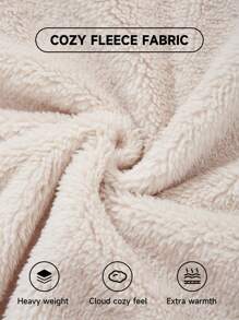 SHEIN Essnce Plus Drop Shoulder Drawstring Teddy Hoodie Graduation,Back To School Outfits,Graduation,Teacher Outfits For Women,Back To School Winter Fall Autumn