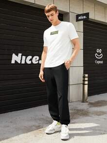 Manfinity RebelGame Nam Đồ họa Chữ cái Áo thun & quần thể thao - trắng - Xem 6