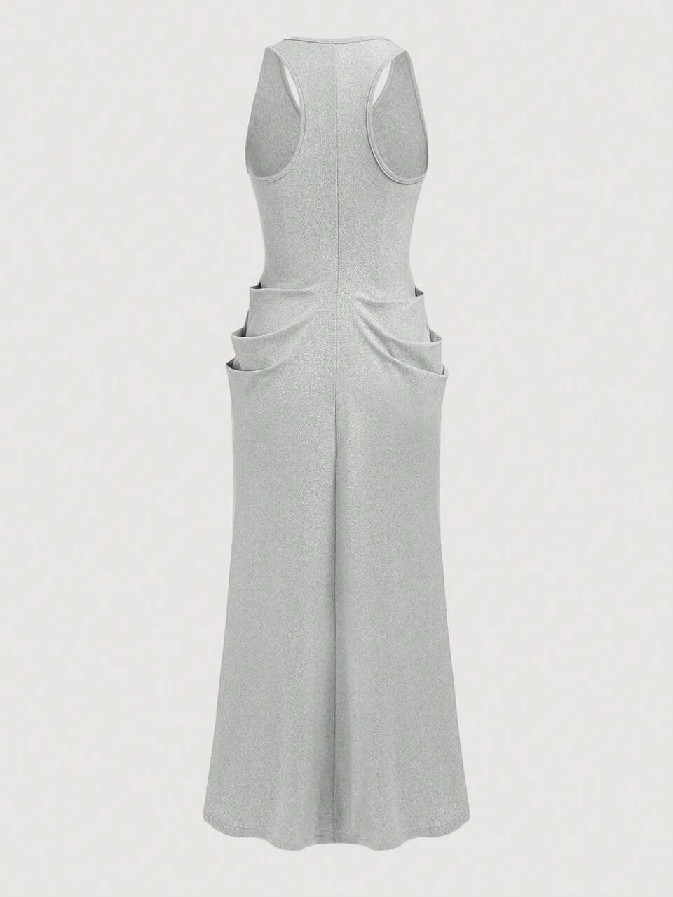Solid Racerback Ruched Side Dress