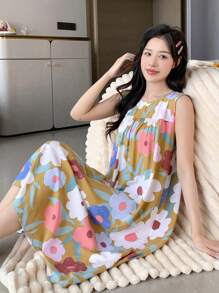 DAZY Ladies' Floral Print Camisole Sleep Dress