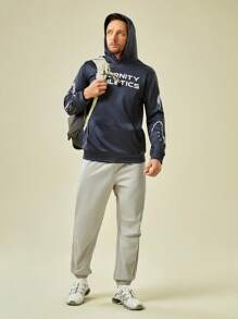 In My Nature Men Letter & Dragon Graphic Outdoor Hoodie - Black - View 3