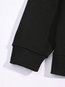 ROMWE MEN Street Life Các bạn Hai âm Đồ họa chữ và số Dây rút Hoodie - Nhiều màu - Xem 6