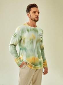 In My Nature 男士紮染標語圖案戶外T恤 - 彩色 - 查看 3