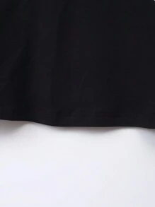 SHEIN EZwear Spider Print Crop Tee - Black - View 3