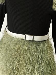 SHEIN Young Girl Two Tone Fuzzy Trim Dress & Hat - Multicolor - View 6