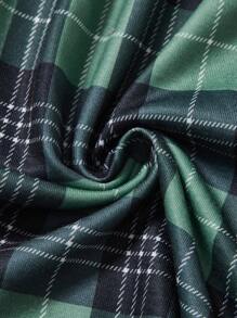 SHEIN 3pcs Plaid & Letter Graphic Drawstring Waist Lounge Shorts Sleep Shorts - Multicolor - View 4